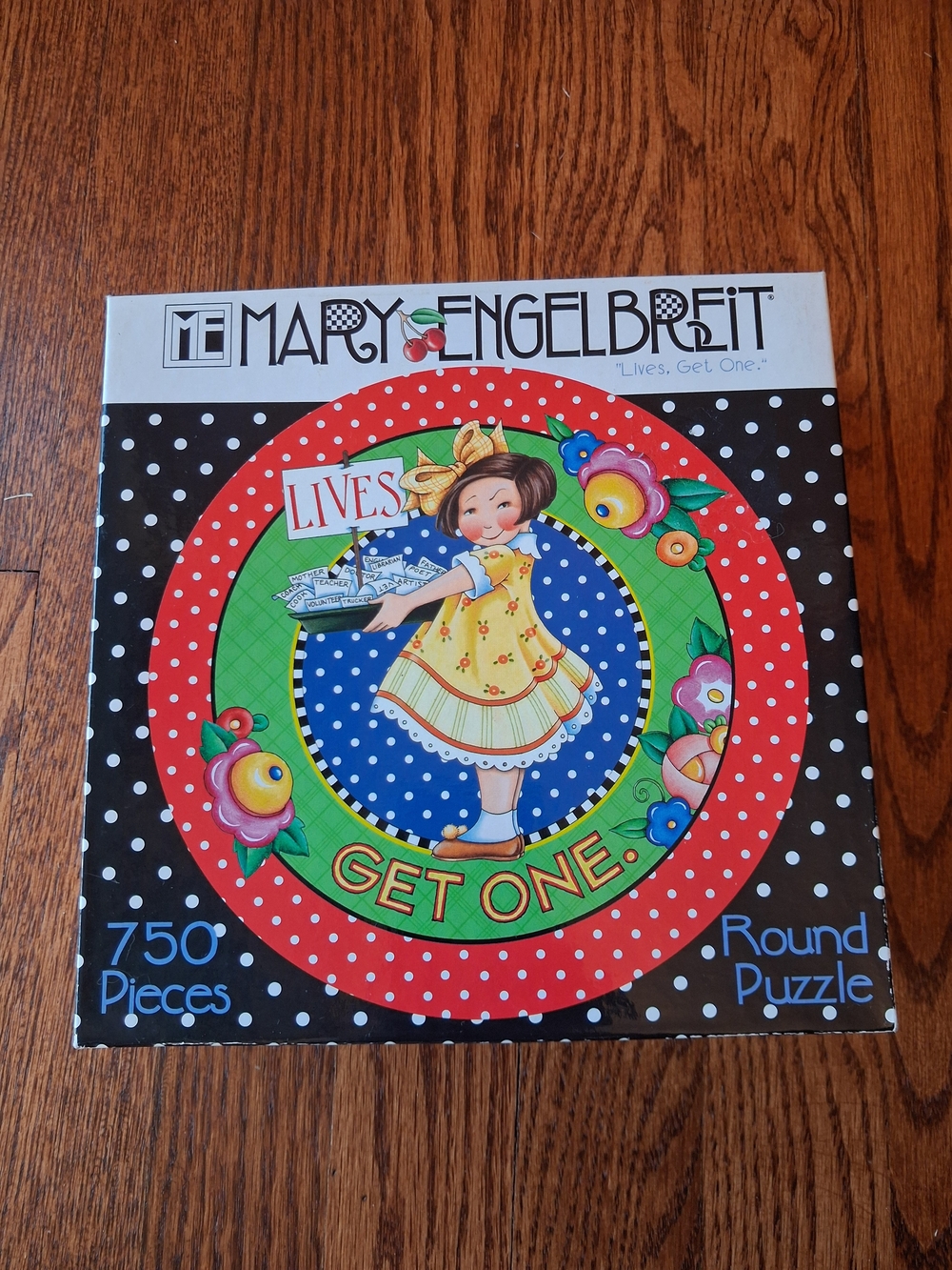 Ceaco Mary Engelbreit Lives Get One 750 Piece Round Puzzle Complete